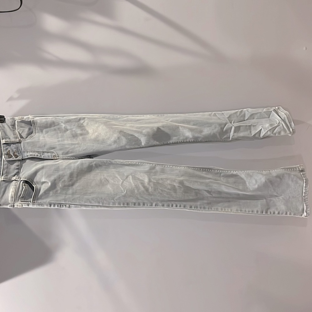 Straight leg light wash jeans